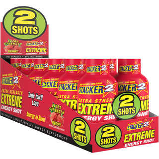 Stacker2 Extreme Energy Shots: Extra Strength (2 oz Bottles)