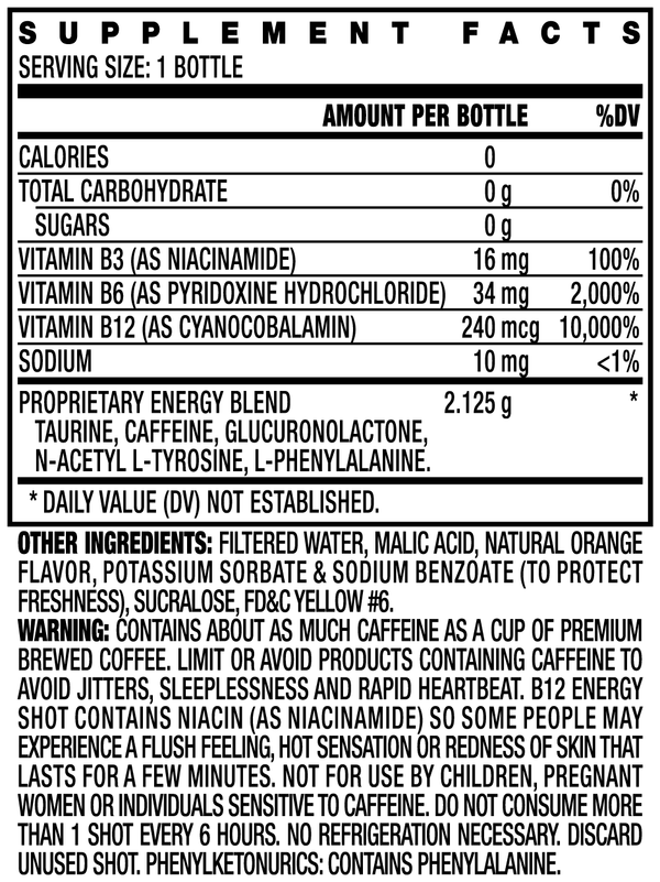 B12 Energy Shots (12pk - 2 oz bottles)